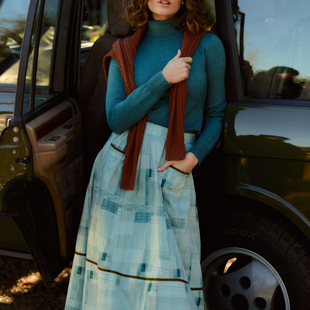 Gabby Skirt, Blue Print