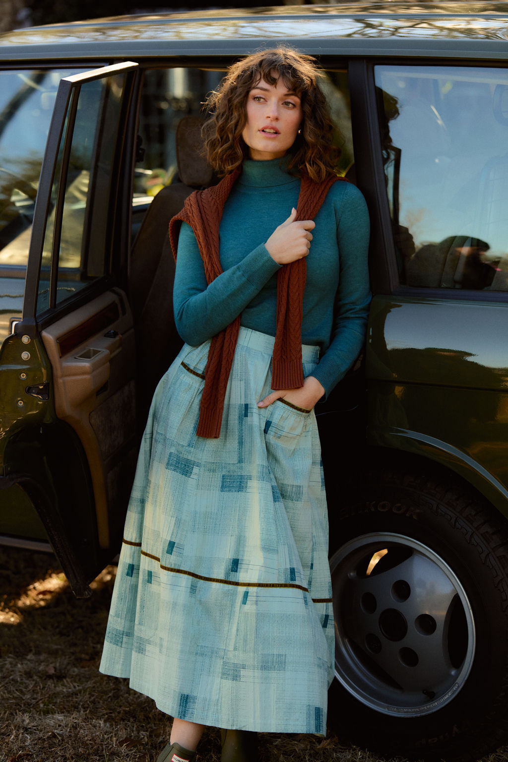 Gabby Skirt, Blue Print