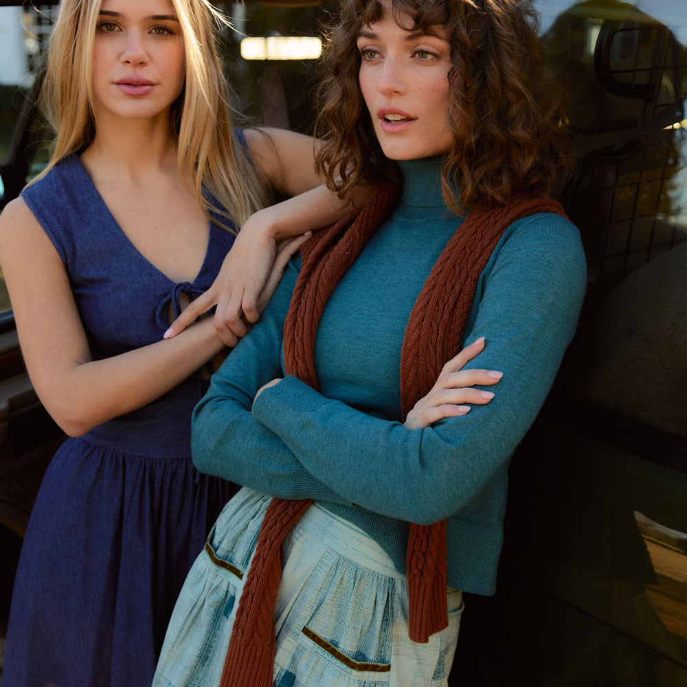 
                      
                        Erin Turtleneck, New Teal
                      
                    