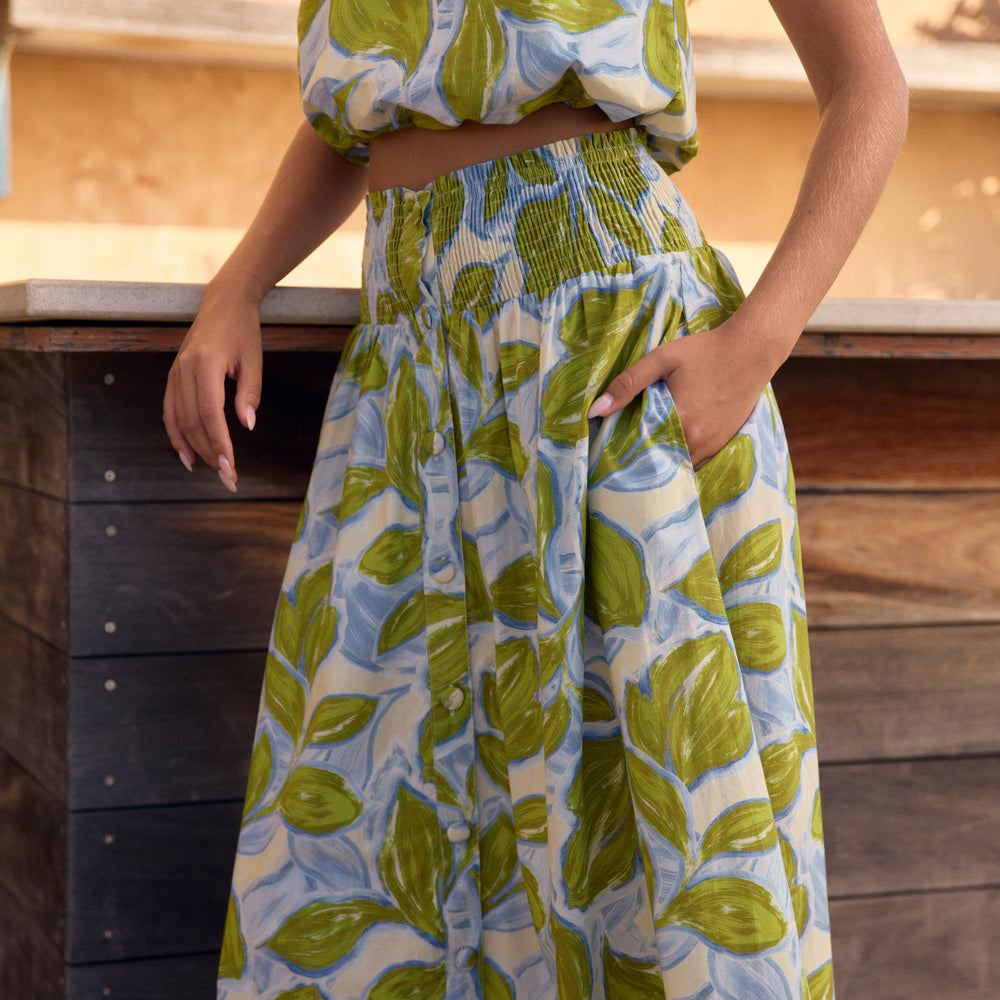 Georgia Skirt, Zest Leaves