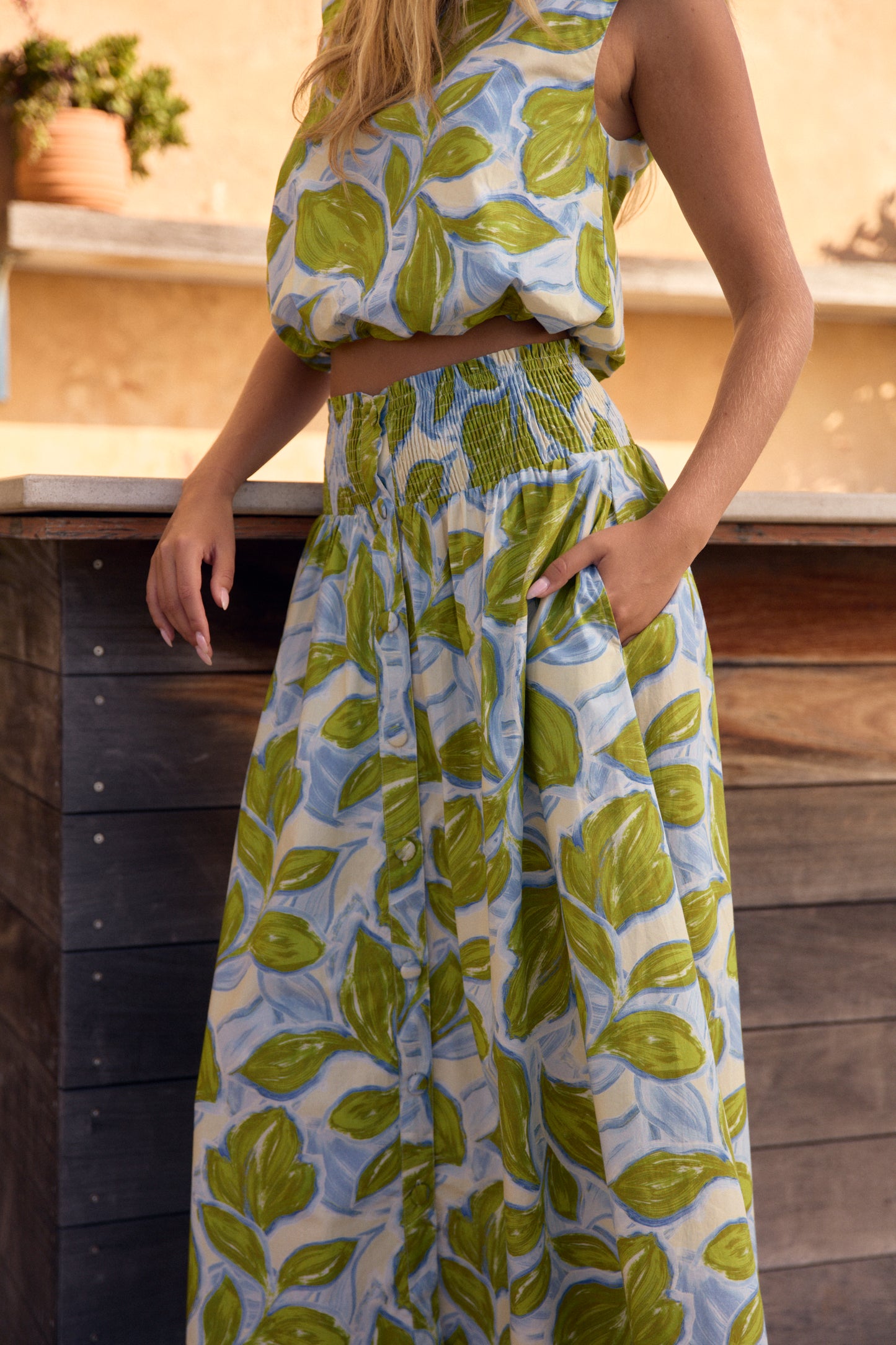 Georgia Skirt, Zest Leaves