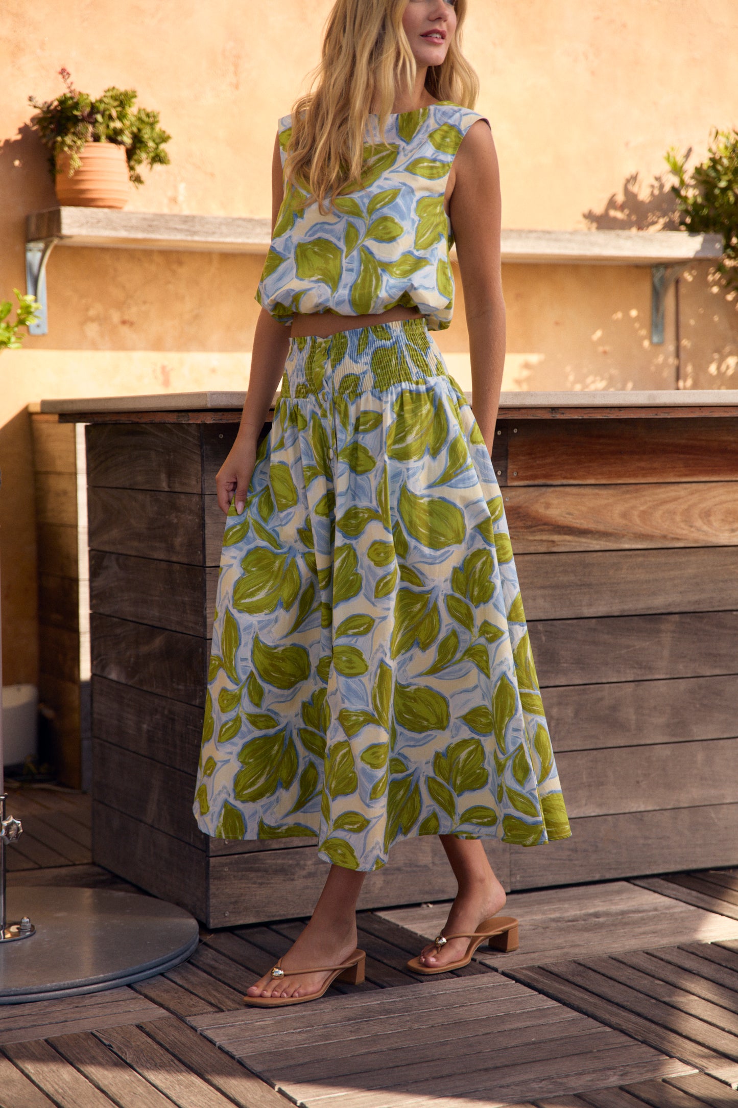 Georgia Skirt, Zest Leaves