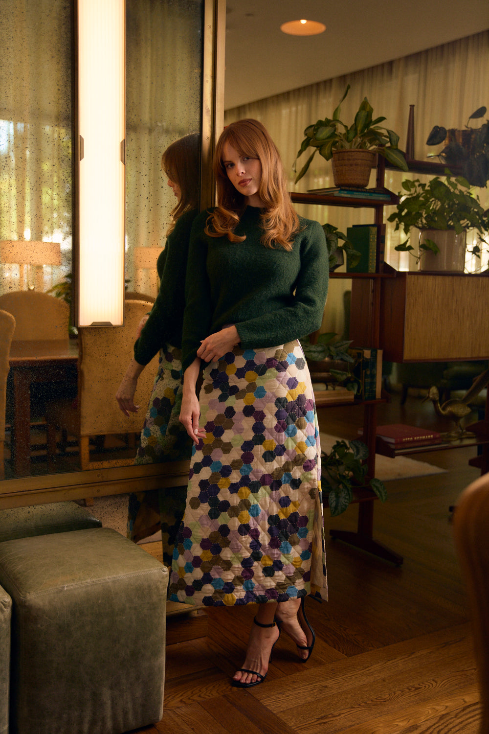 Hila Quilted Maxi Skirt, Vintage Mosaic