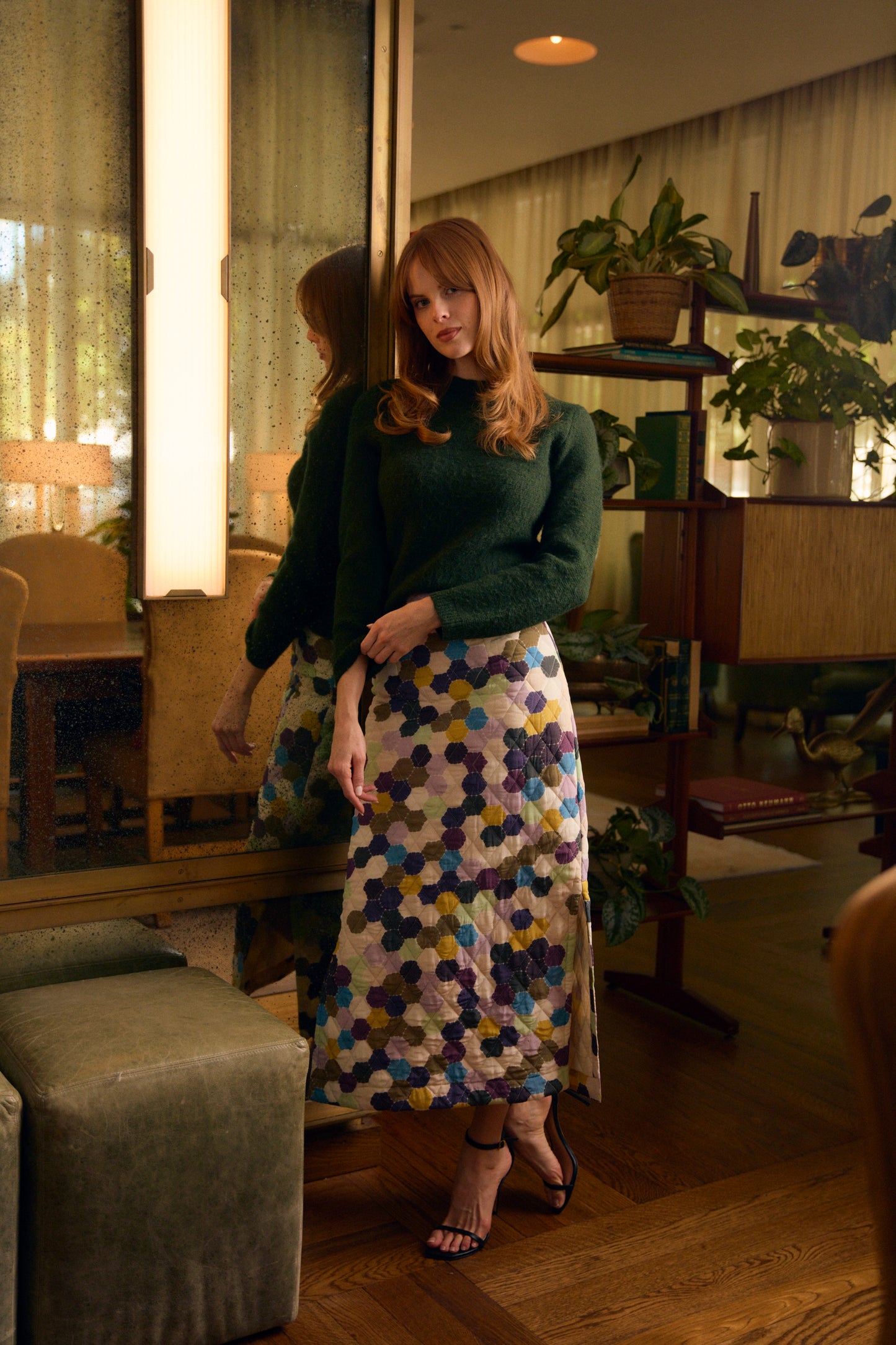 Hila Quilted Maxi Skirt, Vintage Mosaic
