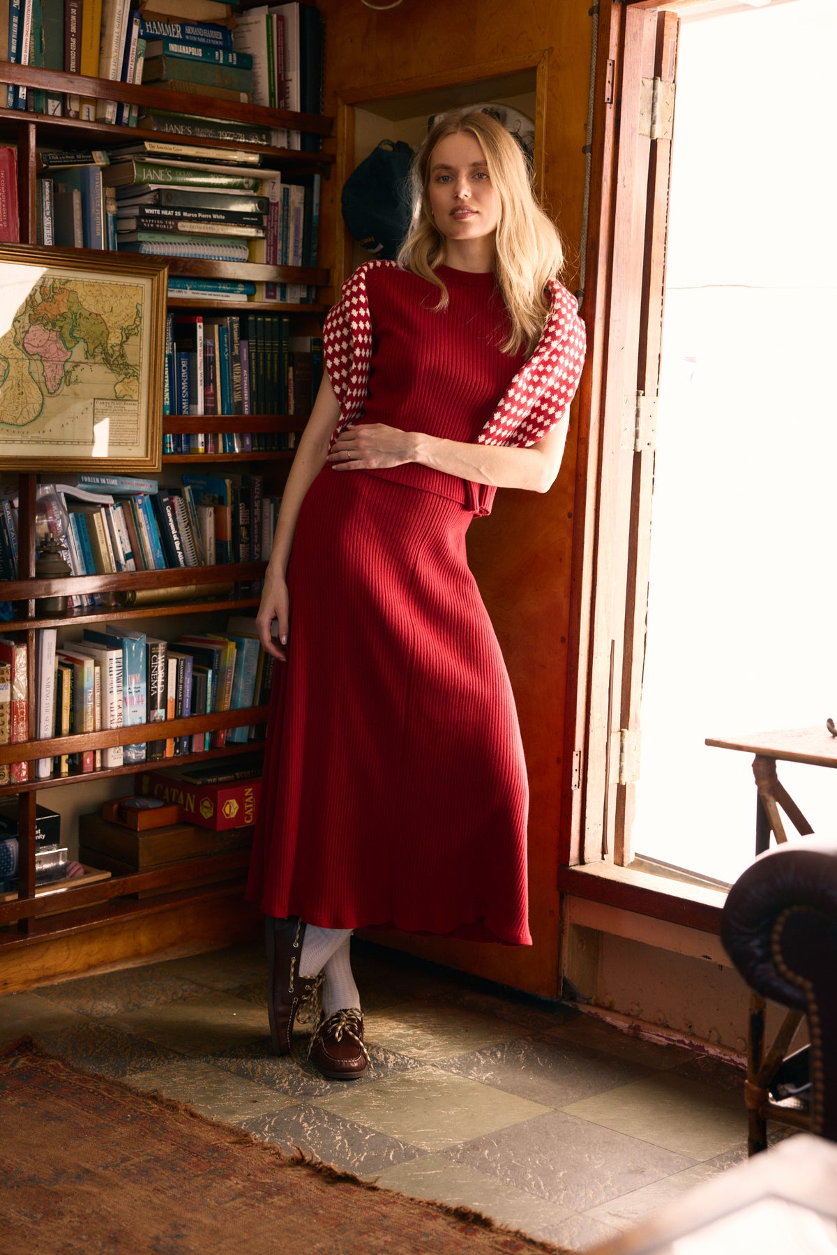 Fifi Knit Top, Crimson