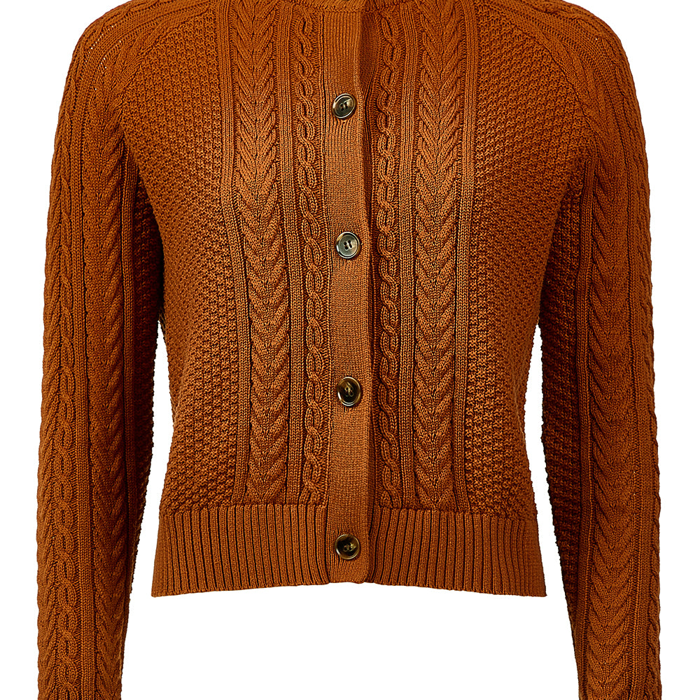 
                      
                        Fisherman Cardigan, Cashew
                      
                    