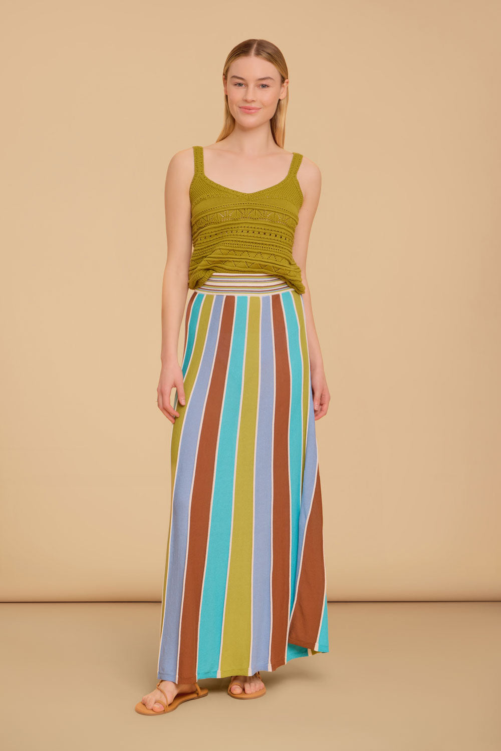 Gerty Skirt, Multi Stripes