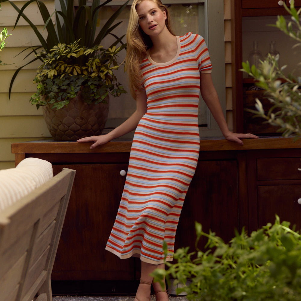 Ava Knit Dress, Capri Stripe