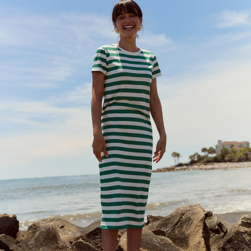 
                      
                        Tee Dress, Marine Green Stripe
                      
                    