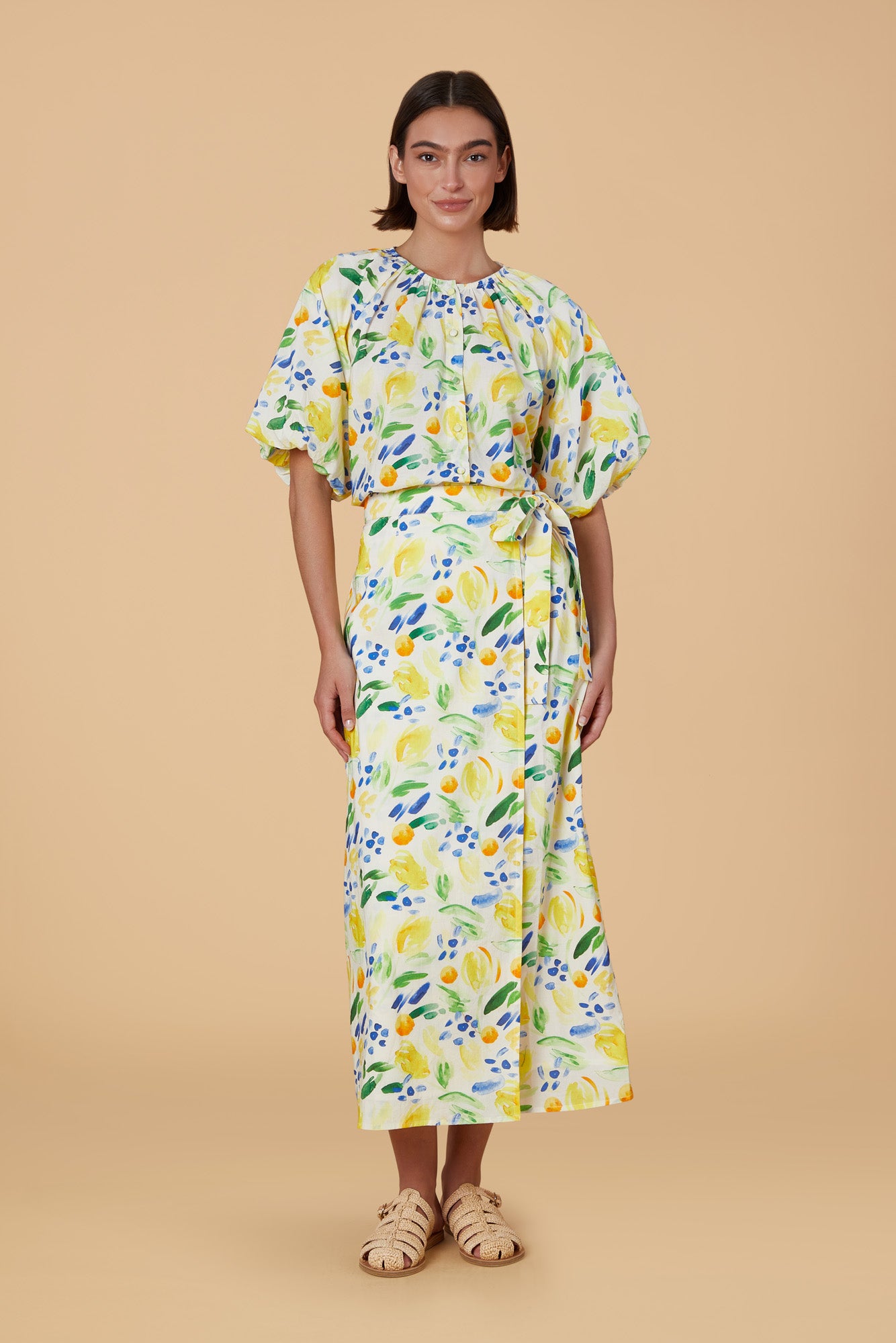 Leigh Wrap Skirt, Clementine
