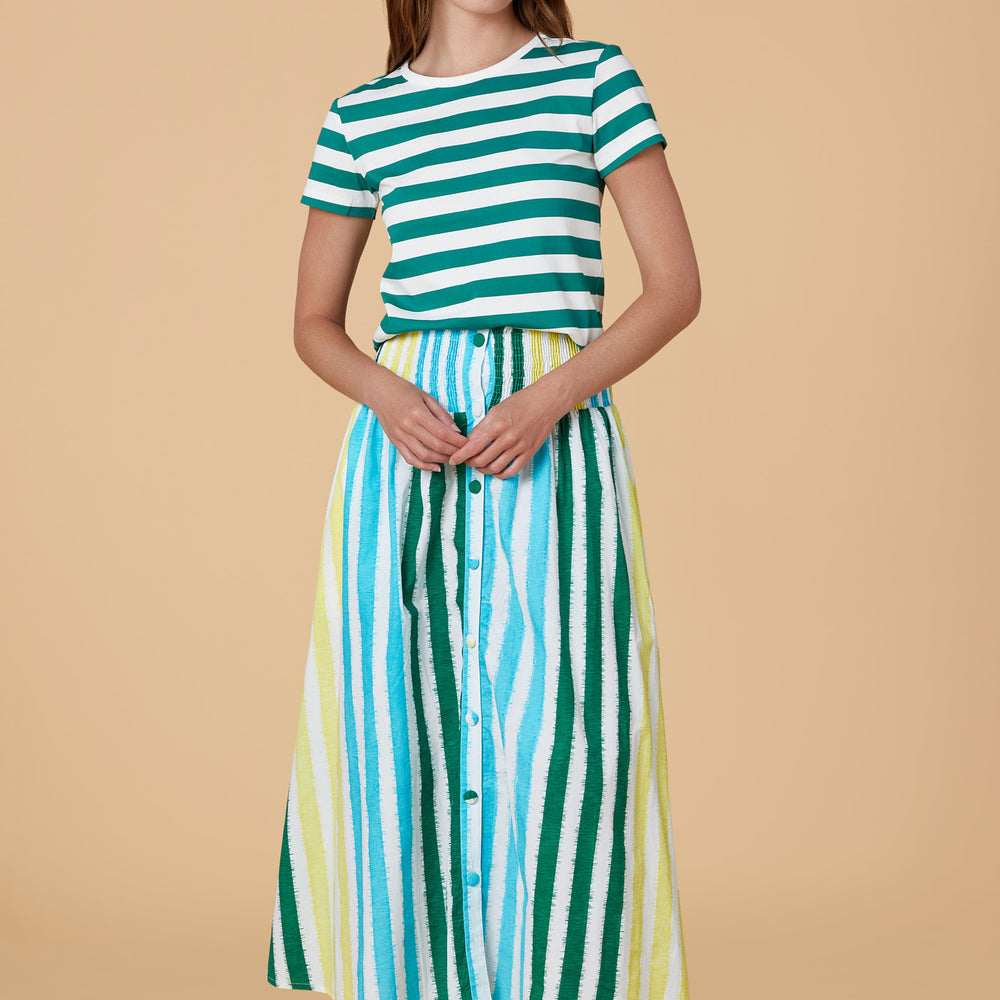 Tee, Marine Green Stripe