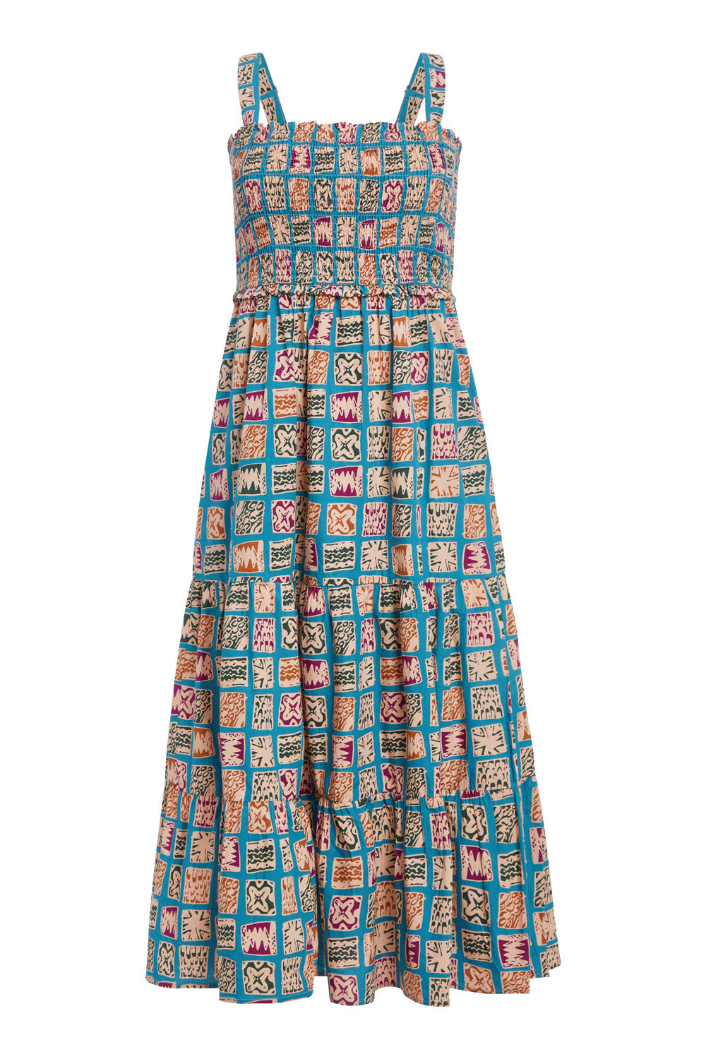 Milly Dress, Sea Tiles