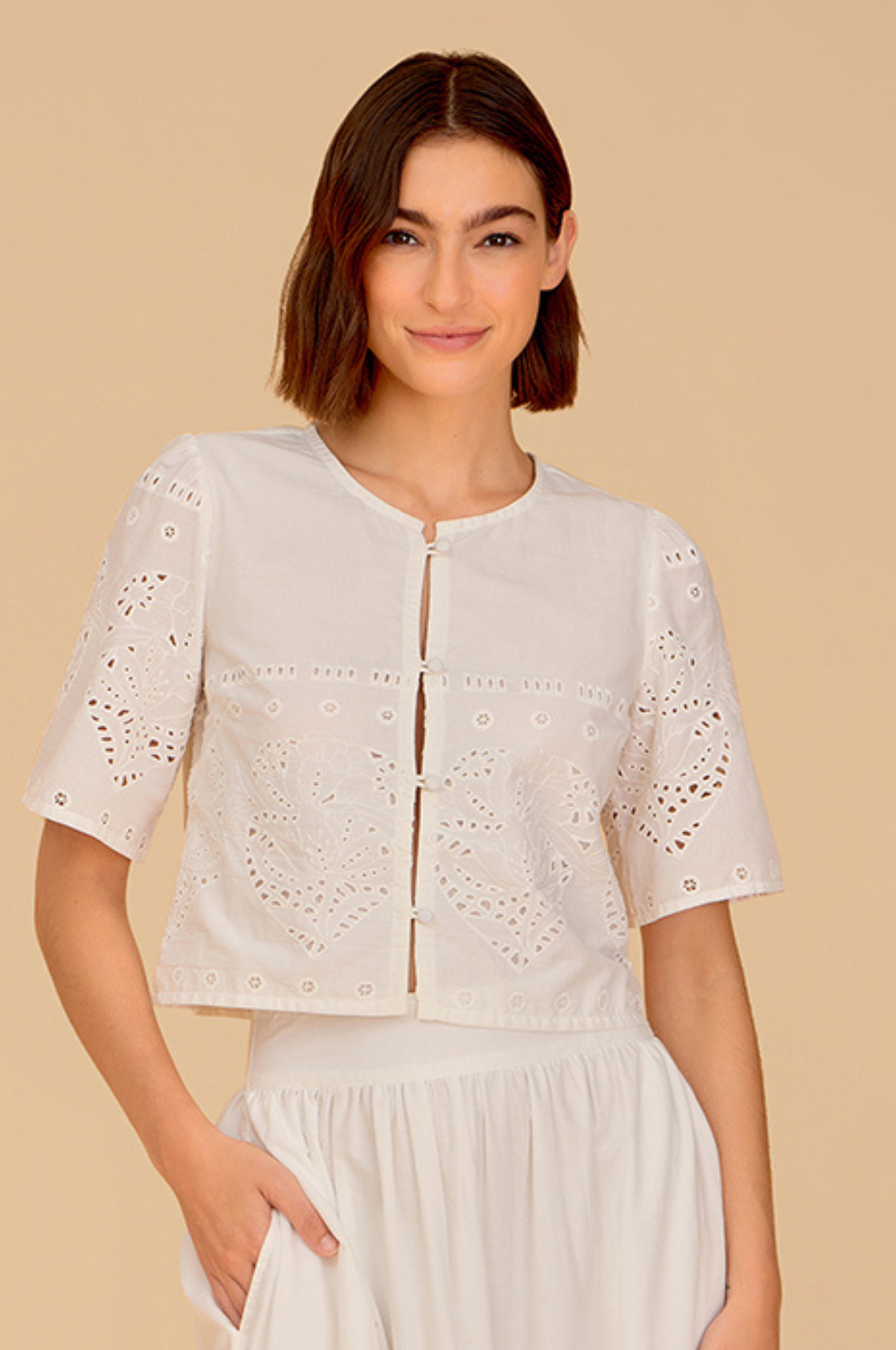Heidi Top, White Embroidery