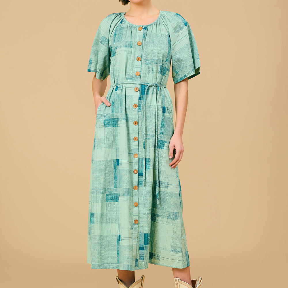 Faye Dress, Blue Print