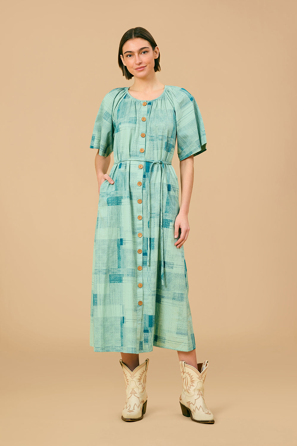Faye Dress, Blue Print