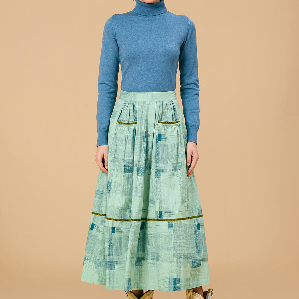 Gabby Skirt, Blue Print