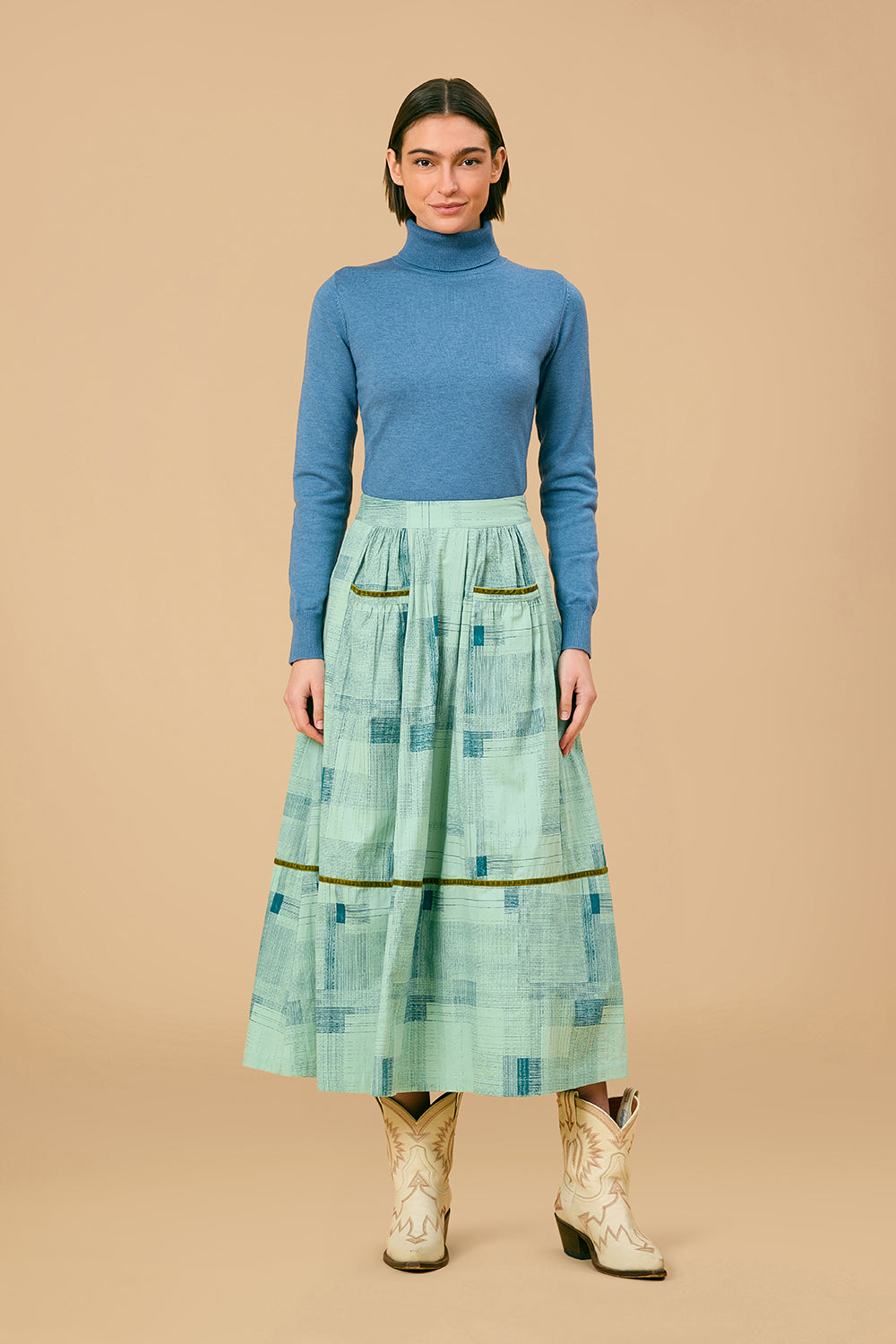 Gabby Skirt, Blue Print