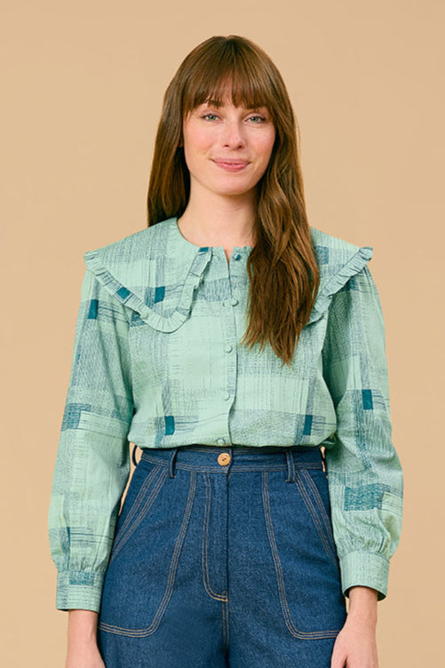 Liz Shirt, Blue Print