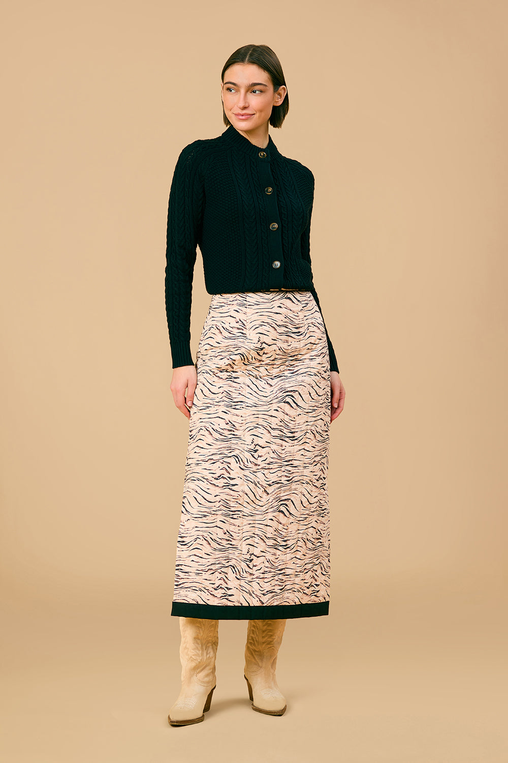 Hila Quilted Maxi Skirt, Animal