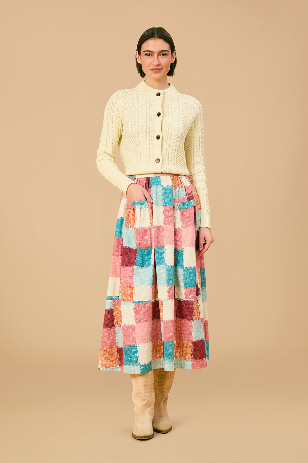 Gabby Skirt, Cottage Quilt