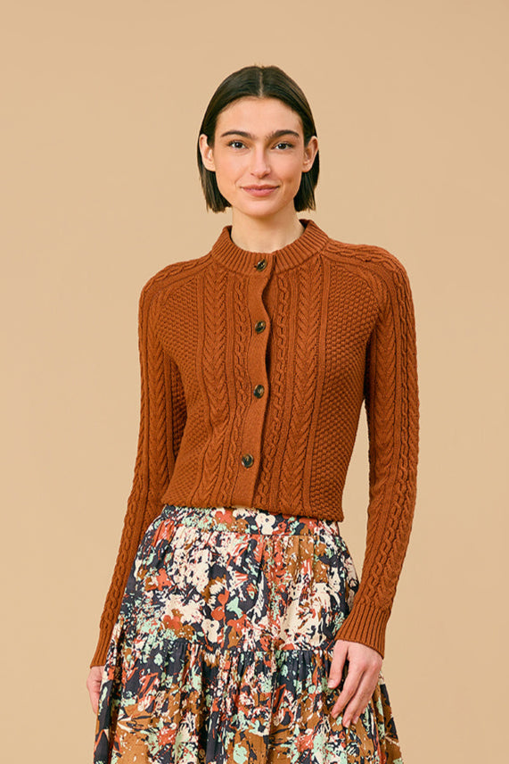 Fisherman Cardigan, Cashew