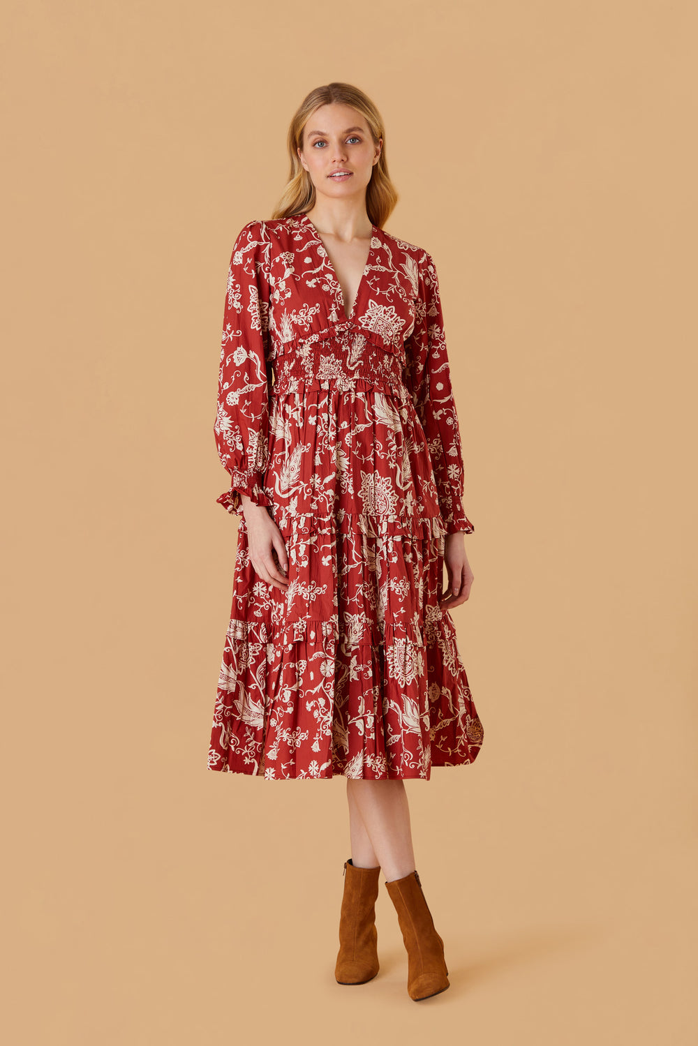 Sloan Dress, Rust