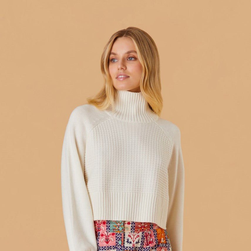 
                      
                        Willow Turtleneck Sweater, Cream
                      
                    