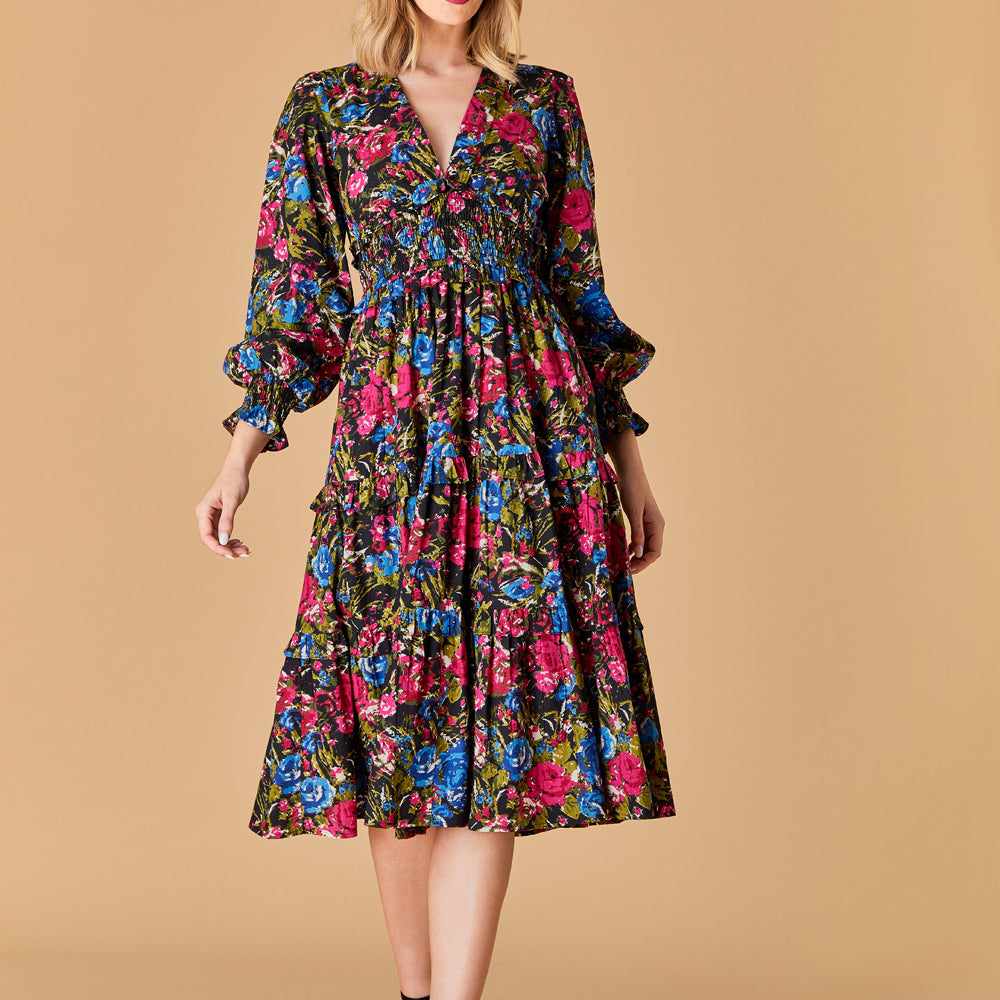 
                      
                        Sloan Dress, Festive Floral
                      
                    