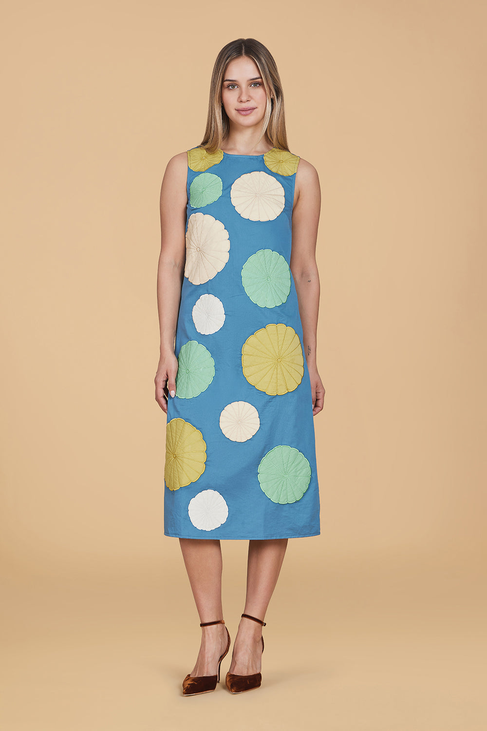 Waller Dress, Mosaic Embroidery