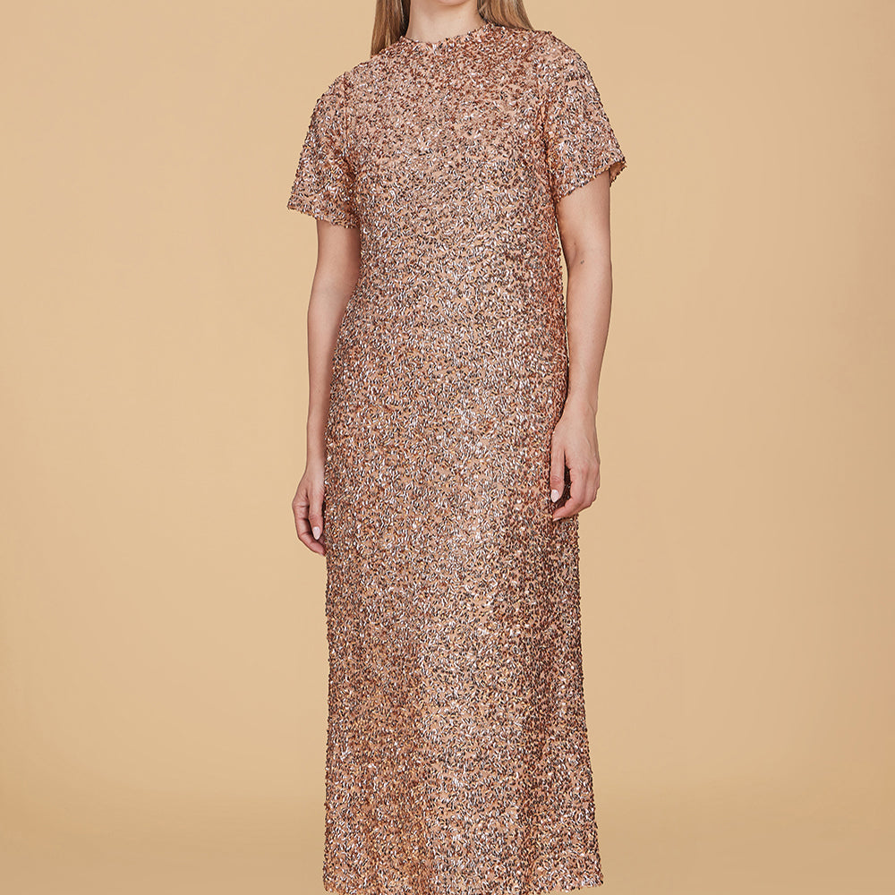 Gwenyth Dress, Gold Sequins
