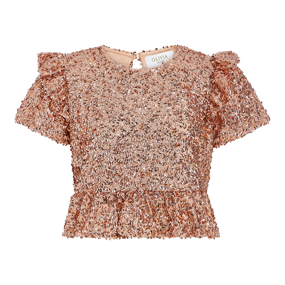 Polly Top, Gold Sequins