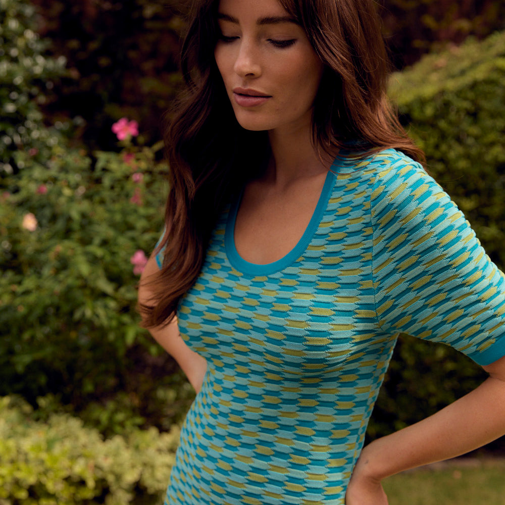 
                      
                        Ava Knit Dress, Turq Knit
                      
                    