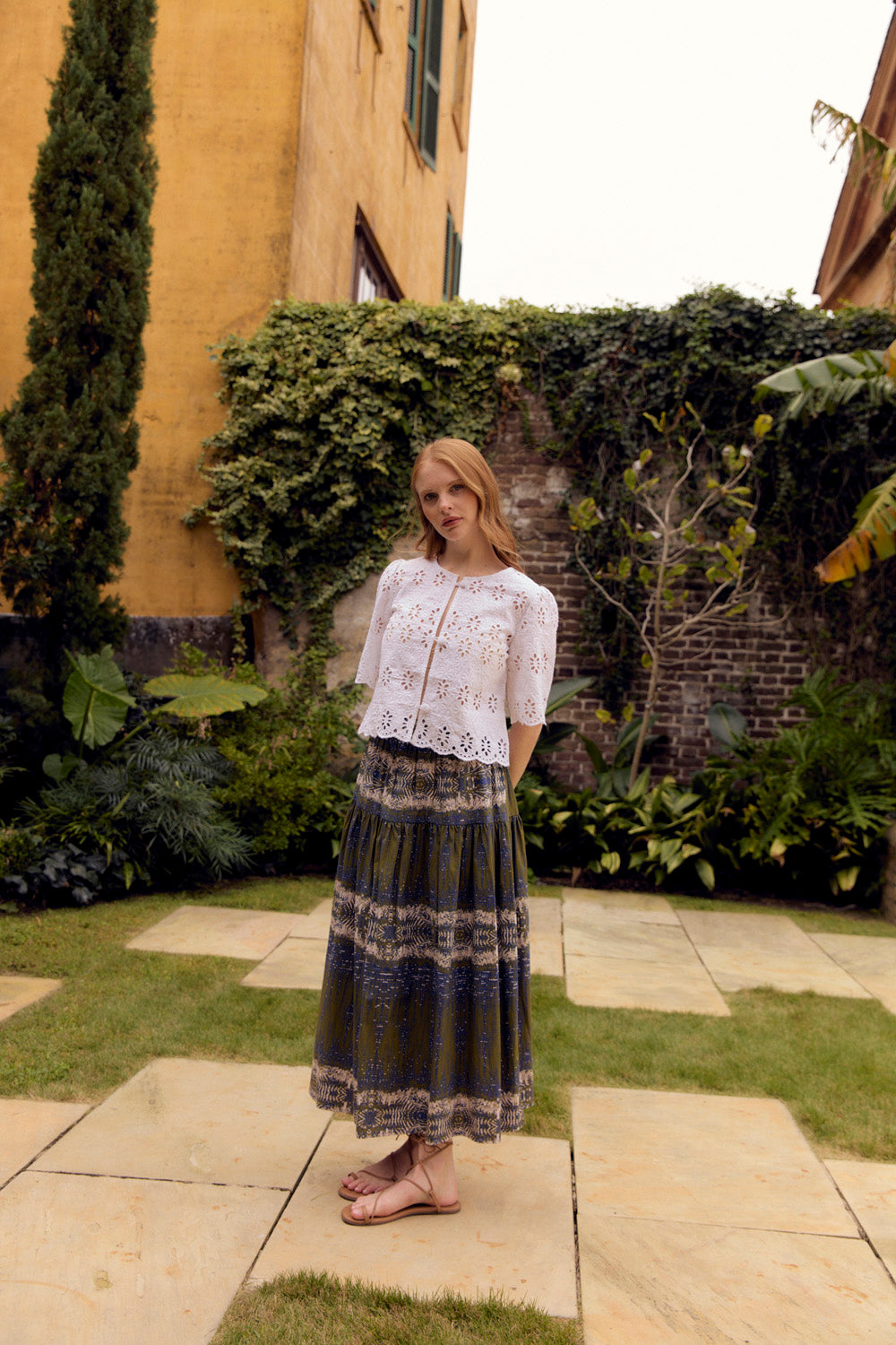 【LOULOUSEOUL】Olivia Shirring Midi Skirt (Mint Gray) Olivia Shirring Midi Skirt (Brown) - LOULOUSEOUL