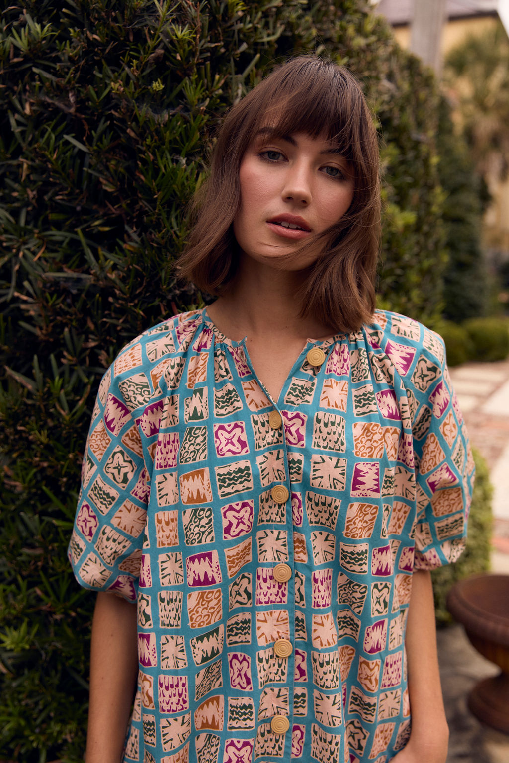 Frannie Dress, Sea Tiles