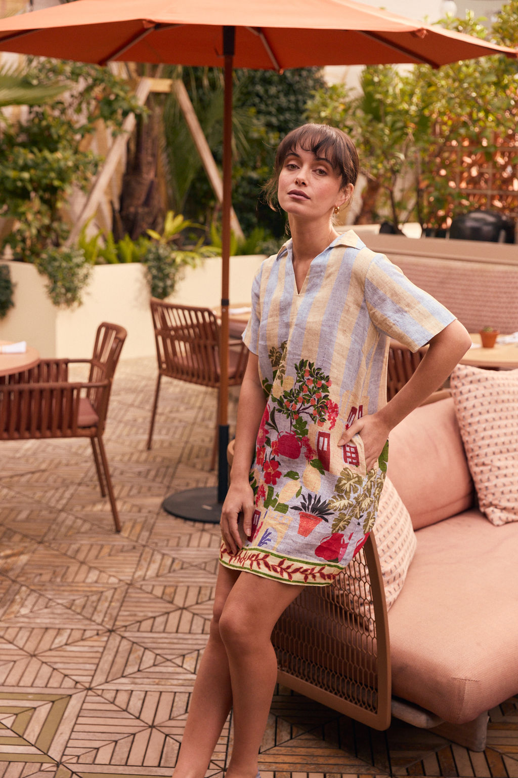 Wells Dress, Village Stripes