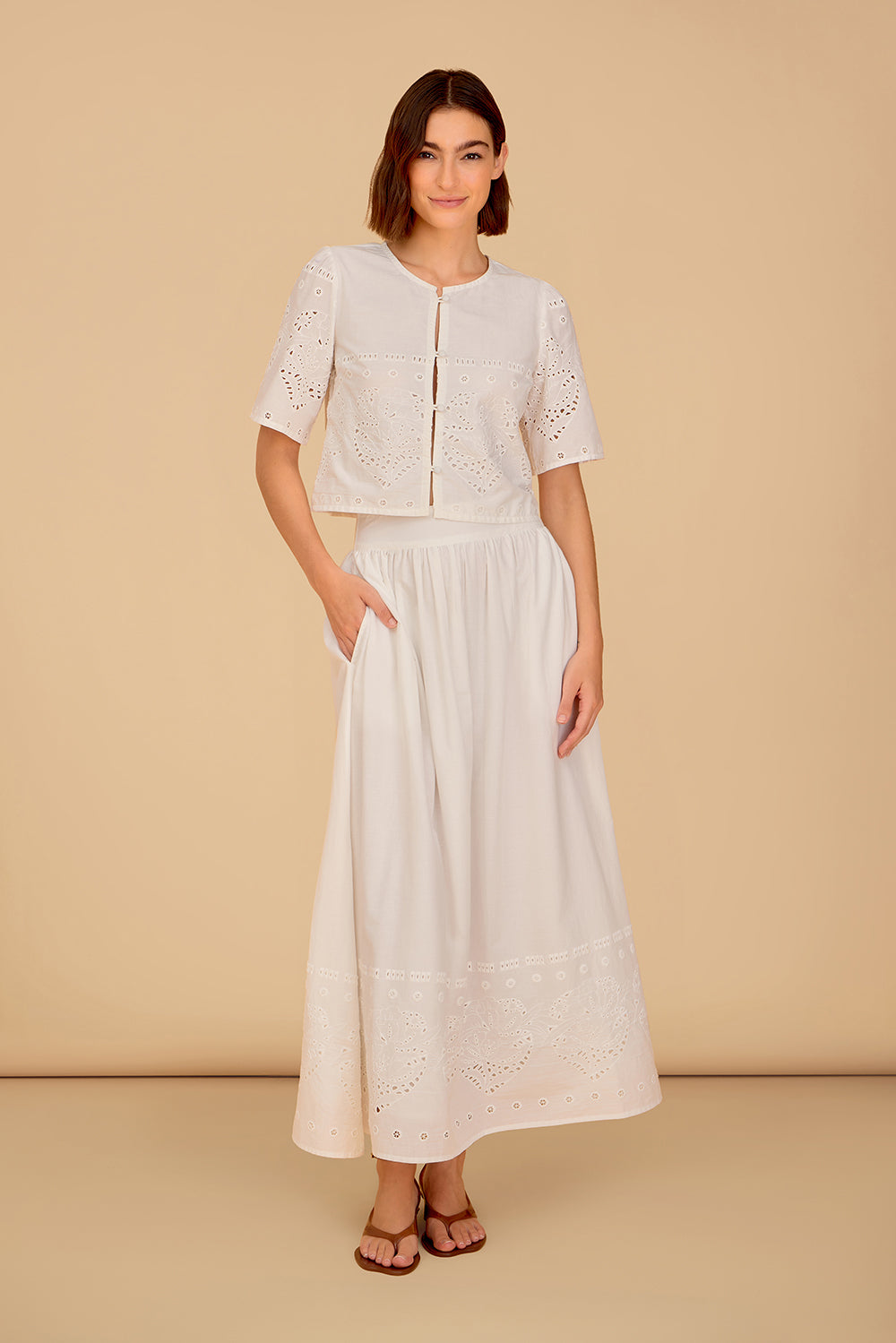 Heidi Top, White Embroidery