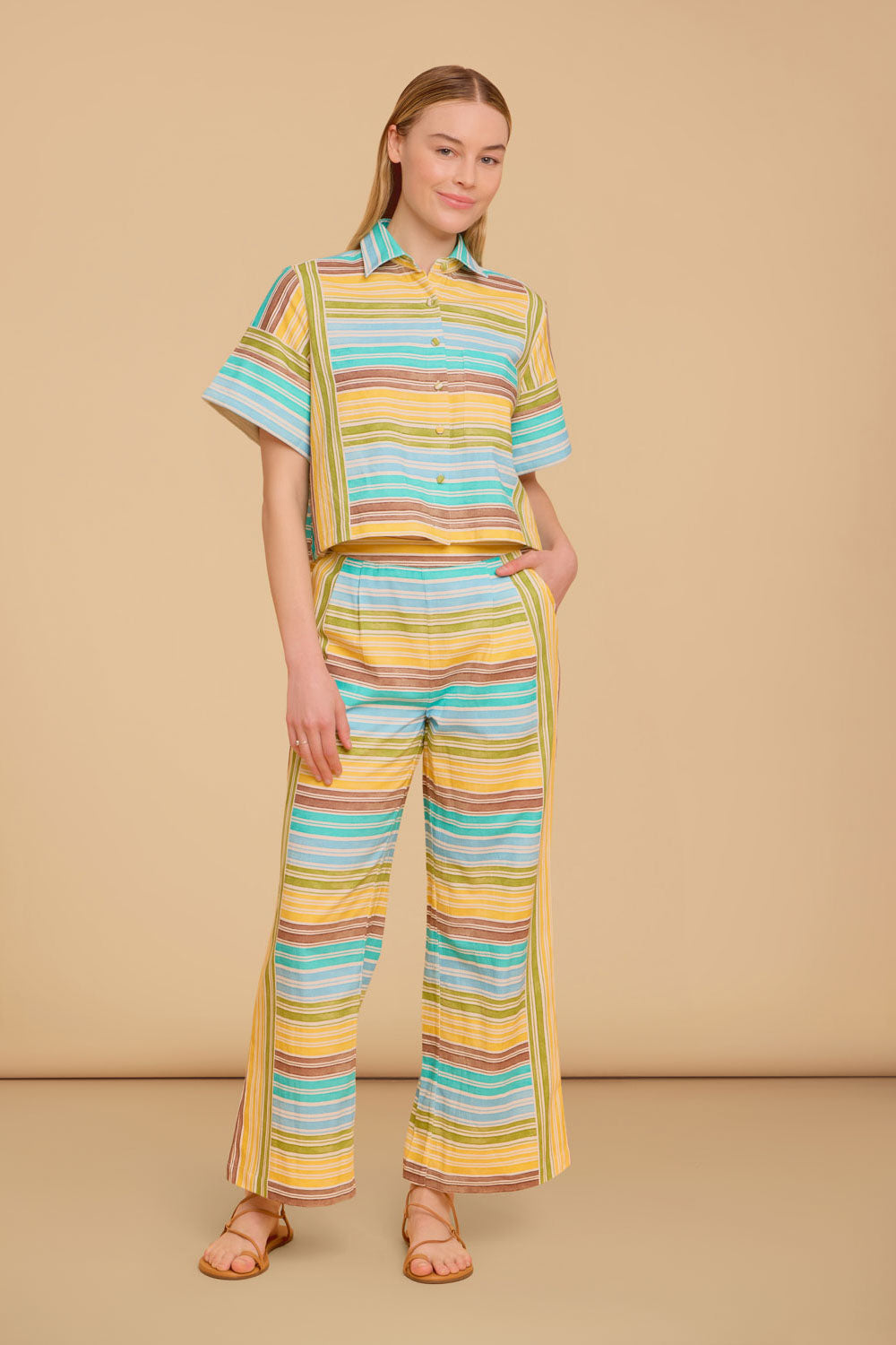 Zuri Pants, Laurel Stripe